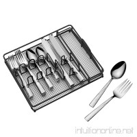 Gourmet Basics by Mikasa 5151858 Barletta 42-Piece Stainless Steel Flatware Set with Matte Black Wire Storage Caddy Service for 8 - B0166LE6MY